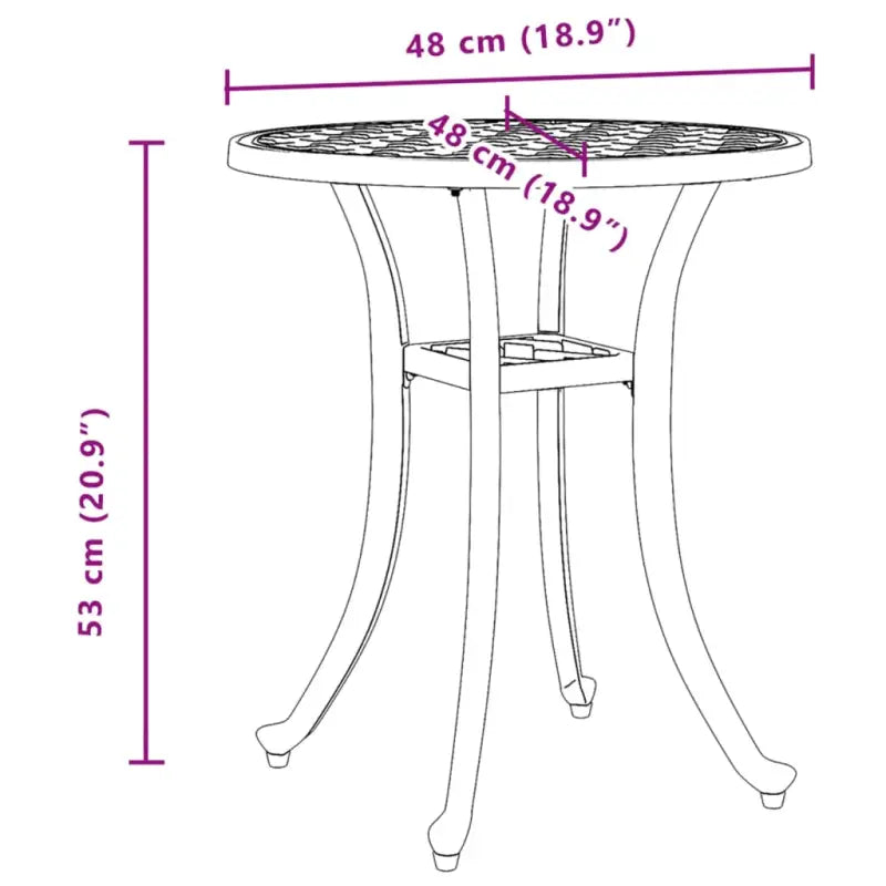Tuintafel met afzonderlijke poten van gietaluminium voor binnen en buiten - Tuintafels