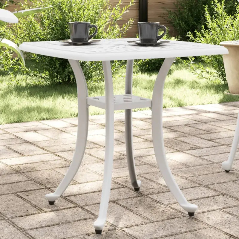 Tuintafel met afzonderlijke poten van gietaluminium voor binnen en buiten - Wit / 1 - Tuintafels