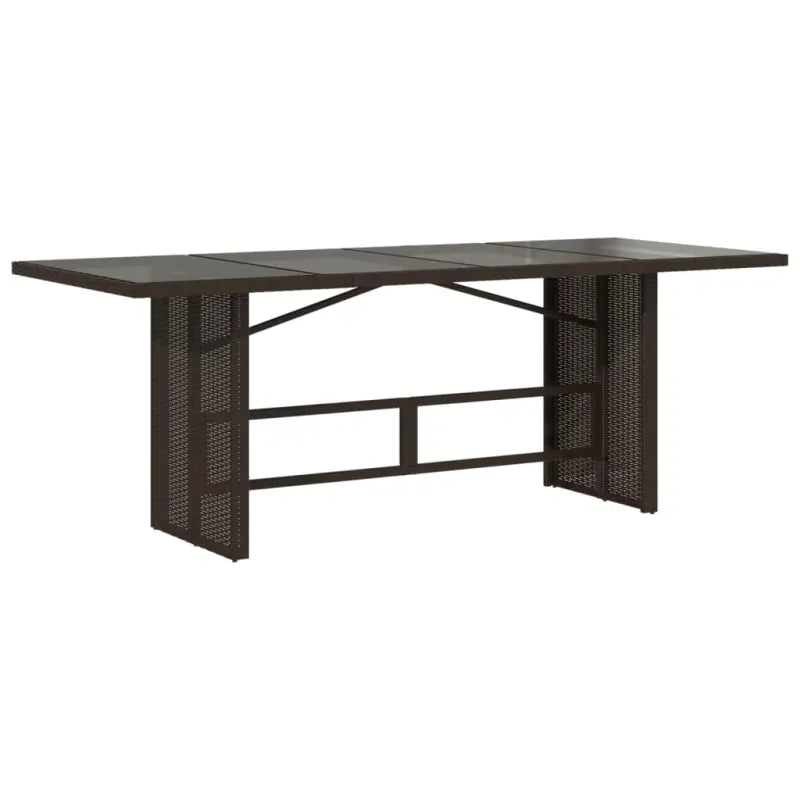 Tuintafel met gehard glas blad en duurzaam poly rattan - Tuintafels