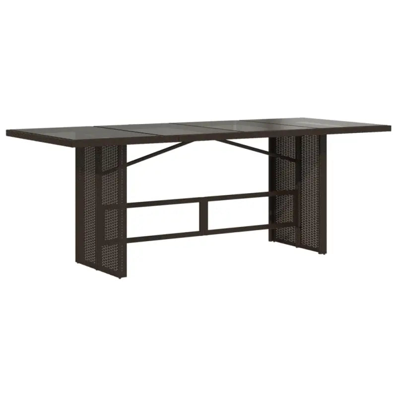 Tuintafel met gehard glas blad en duurzaam poly rattan - Tuintafels