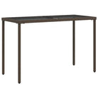 Tuintafel met glazen blad en poly rattan voor buiten gemakkelijk schoon - Tuintafels