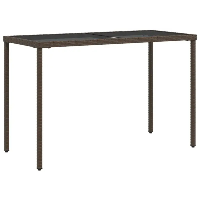 Tuintafel met glazen blad en poly rattan voor buiten gemakkelijk schoon - Tuintafels