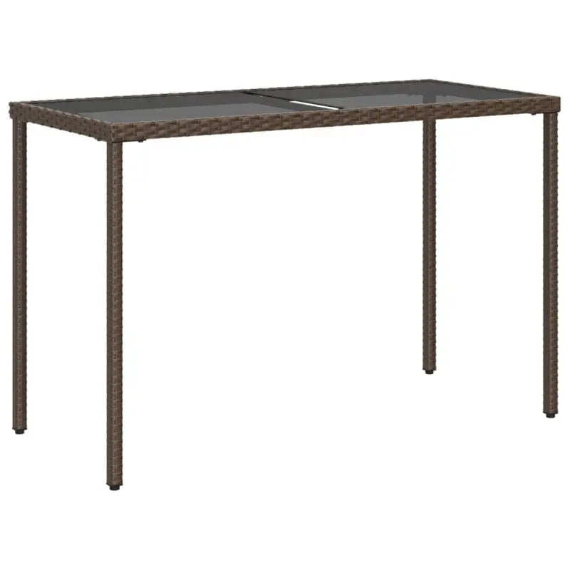 Tuintafel met glazen blad en poly rattan voor buiten gemakkelijk schoon - Tuintafels