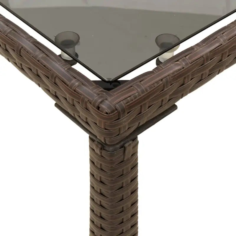 Tuintafel met glazen blad en poly rattan voor buiten gemakkelijk schoon - Tuintafels