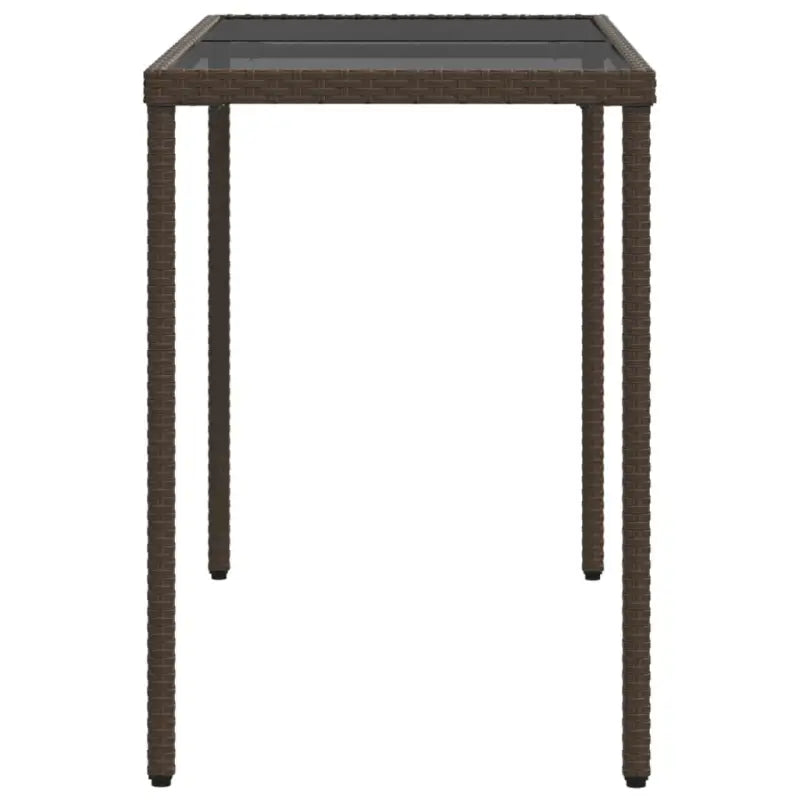 Tuintafel met glazen blad en poly rattan voor buiten gemakkelijk schoon - Tuintafels