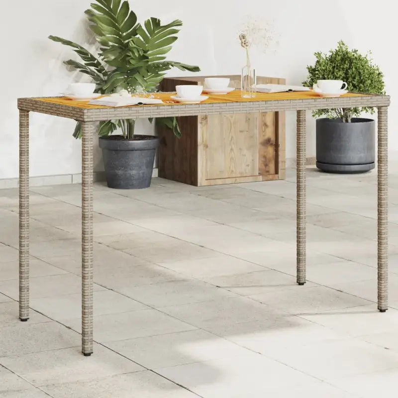 Tuintafel met glazen blad en poly rattan voor buiten gemakkelijk schoon - Grijs / 1 / Hout - Tuintafels