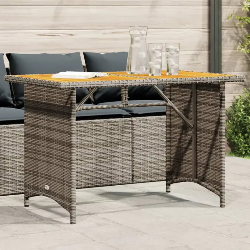 Tuintafel met glazen blad en poly rattan voor buitening - Grijs / 1 / Hout - Tuintafels