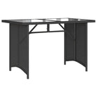 Tuintafel met glazen blad en poly rattan voor buitening - Tuintafels