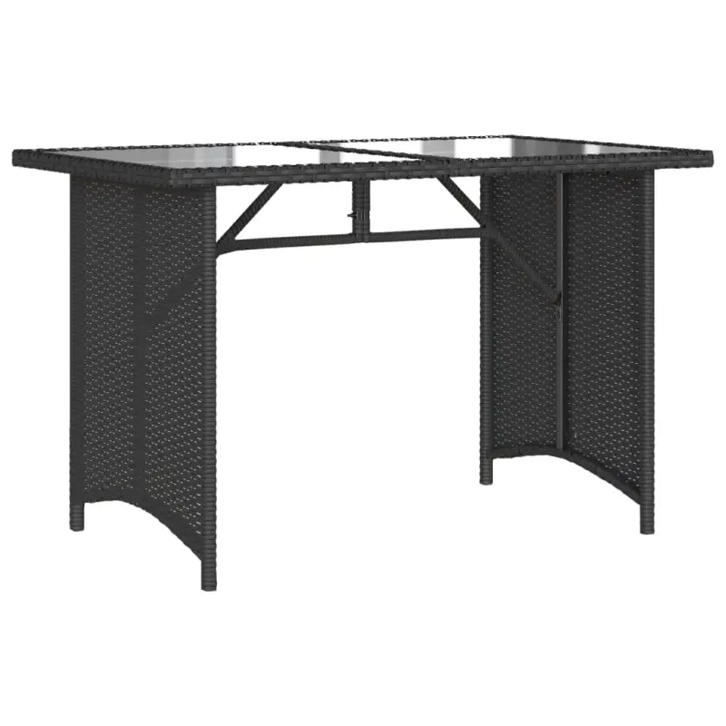 Tuintafel met glazen blad en poly rattan voor buitening - Tuintafels