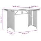 Tuintafel met glazen blad en poly rattan voor buitening - Tuintafels