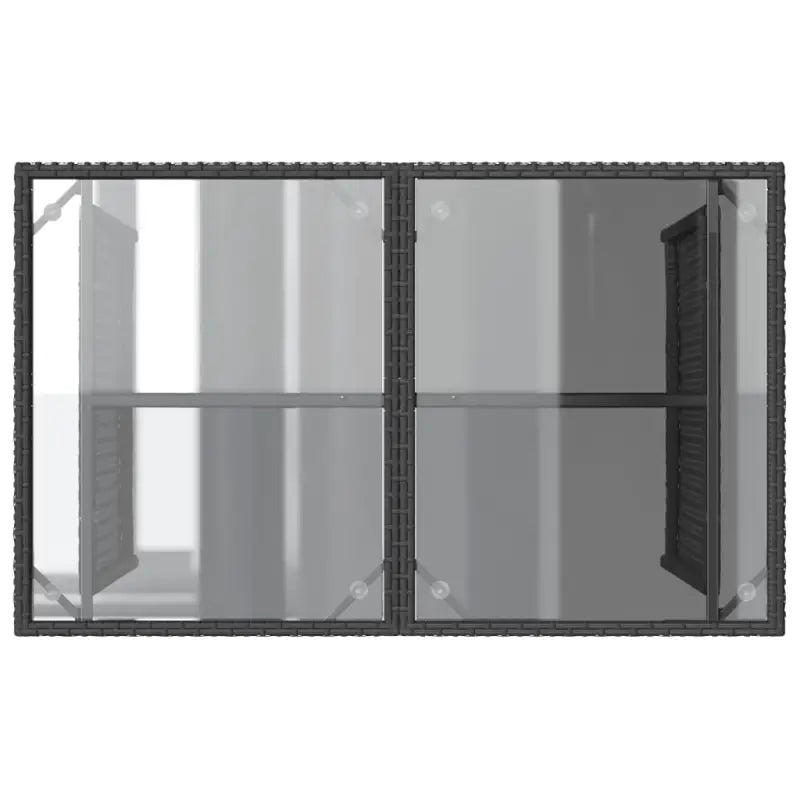 Tuintafel met glazen blad en poly rattan voor buitening - Tuintafels
