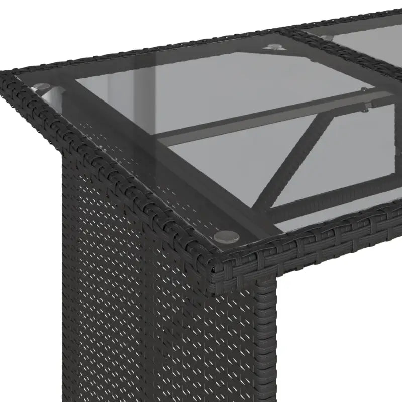 Tuintafel met glazen blad en poly rattan voor buitening - Tuintafels