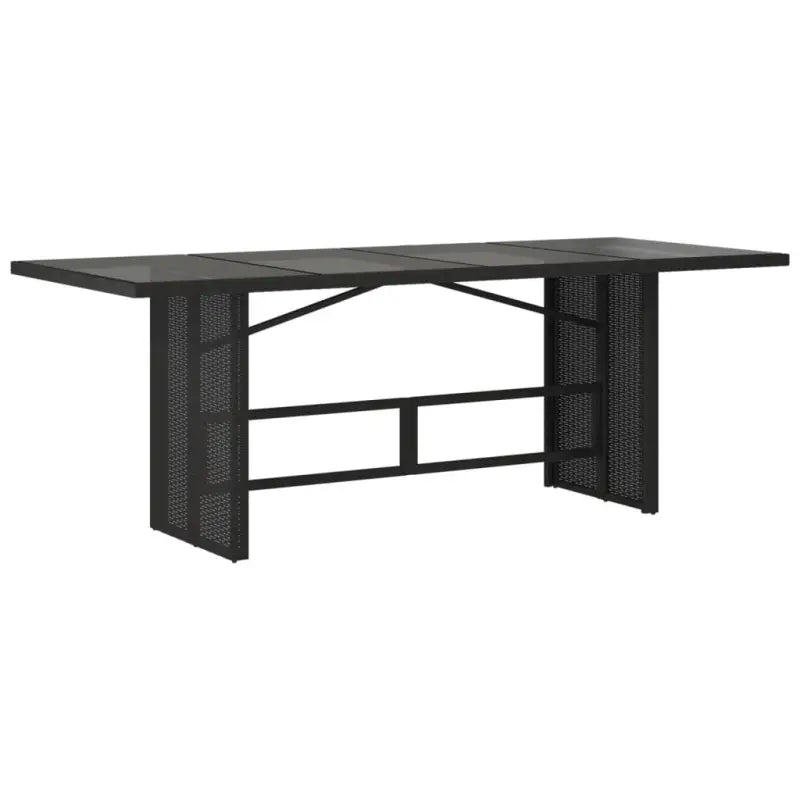 Tuintafel met glazen blad en poly rattan voor gemakkelijk schoon buitenruimte - Tuintafels