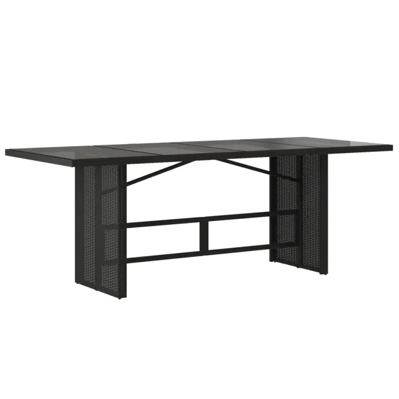Tuintafel met glazen blad en poly rattan voor gemakkelijk schoon buitenruimte - Tuintafels