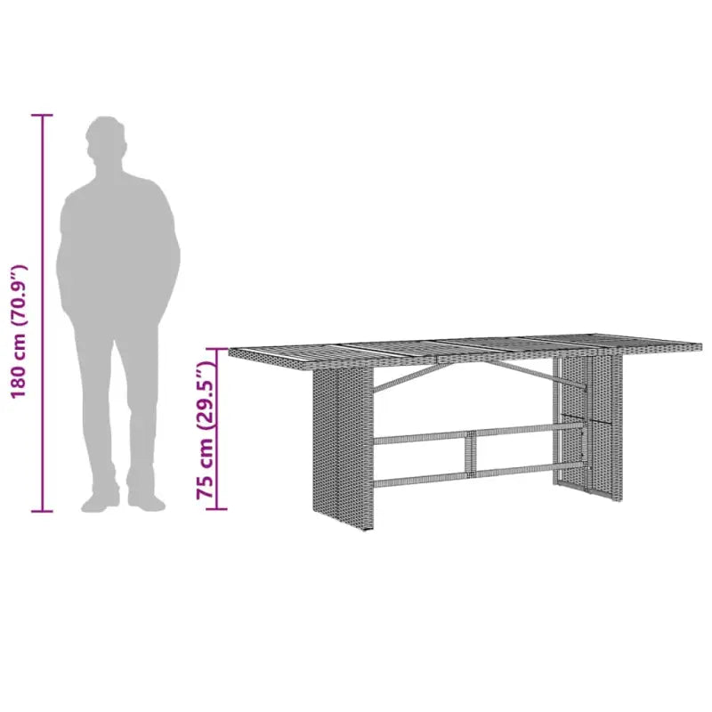 Tuintafel met glazen blad en poly rattan voor gemakkelijk schoon buitenruimte - Tuintafels