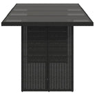Tuintafel met glazen blad en poly rattan voor gemakkelijk schoon buitenruimte - Tuintafels