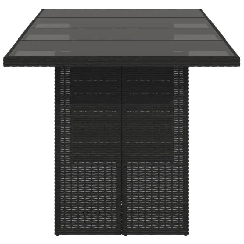 Tuintafel met glazen blad en poly rattan voor gemakkelijk schoon buitenruimte - Tuintafels