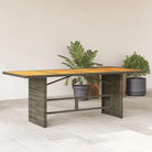 Tuintafel met glazen blad en poly rattan voor gemakkelijk schoon buitenruimte - Grijs / 1 / acacia - Tuintafels