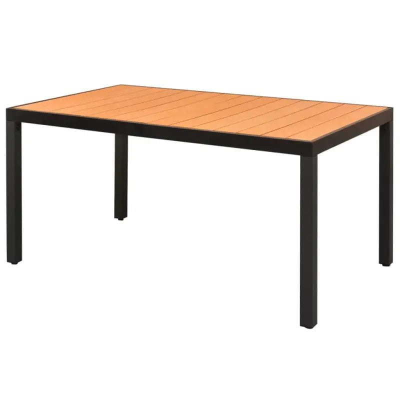 Tuintafel met hoogwaardig HKC blad en stevig aluminium frame - Bruin / 150 x 90 cm / 1 - Tuintafels