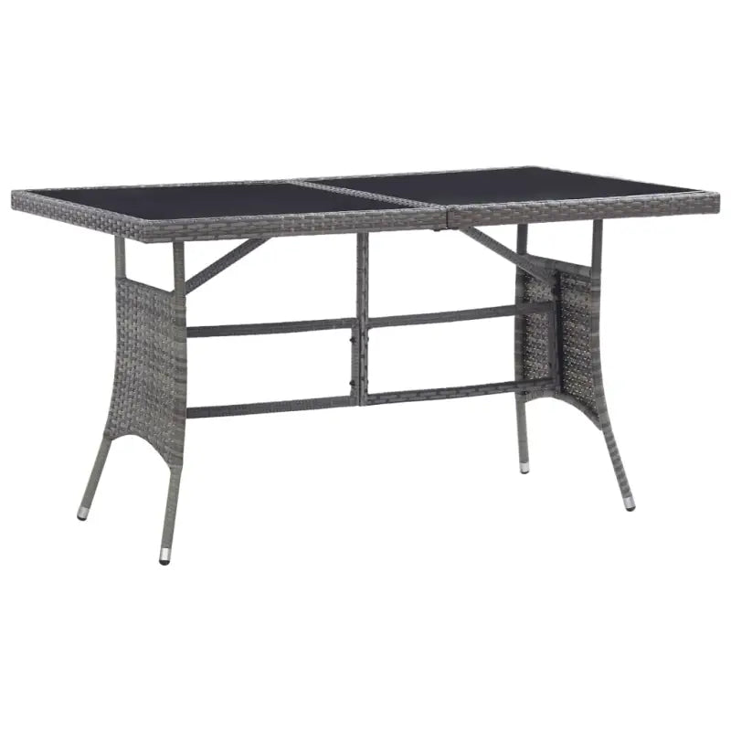 Tuintafel met poly rattan en glazen blad voor buitengebruik - 140 x 80 x 74 cm / 1 - Tuintafels
