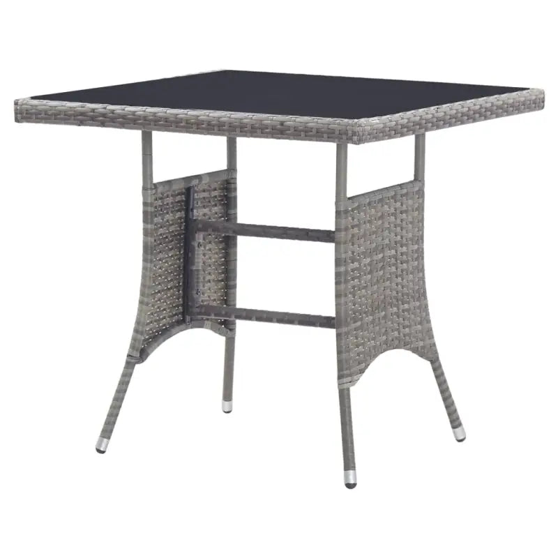 Tuintafel met poly rattan en glazen blad voor buitengebruik - Tuintafels