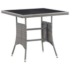 Tuintafel met poly rattan en glazen blad voor buitengebruik - Tuintafels
