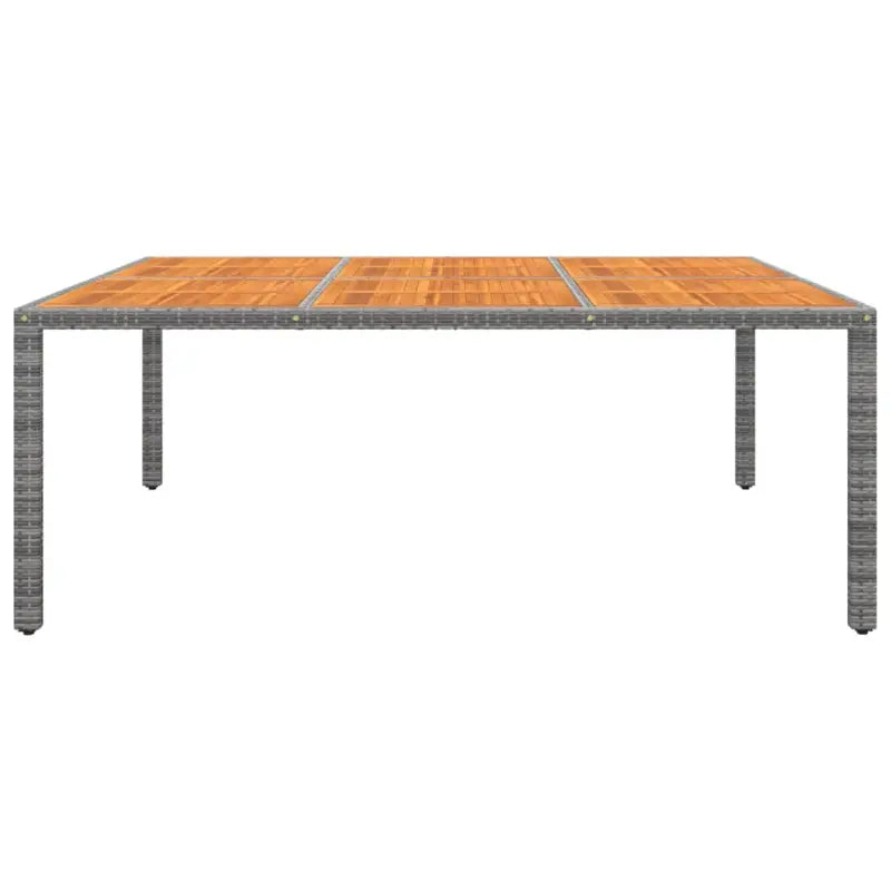 Tuintafel met poly rattan en massief acaciahout voor buitenruimtes - Grijs / 1 - Tuintafels