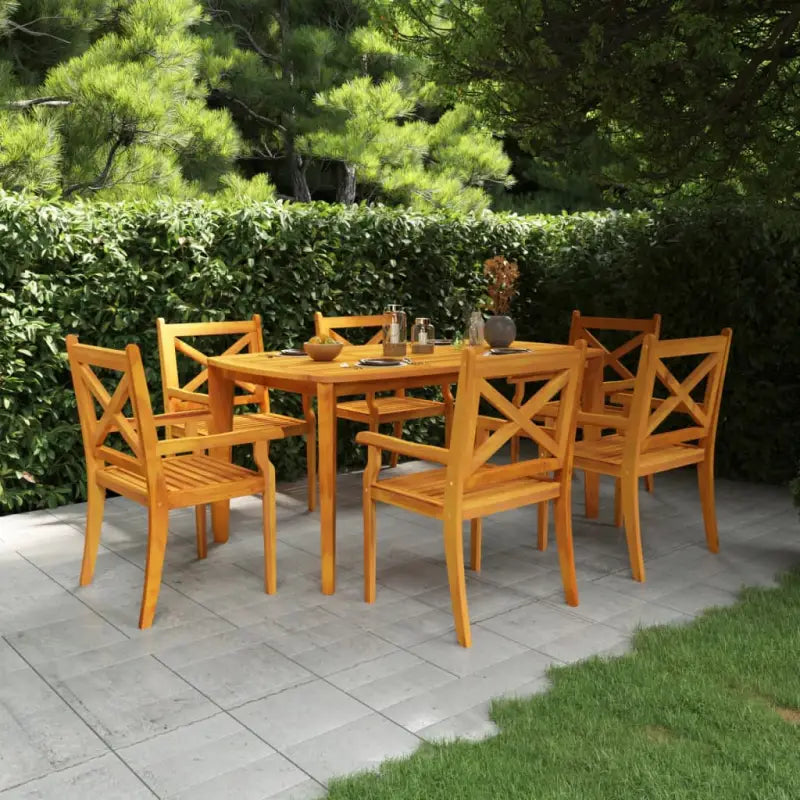 Tuintafel van massief acaciahout met diagonale poten - 160 x 90 x 75 cm / 1 - Tuintafels