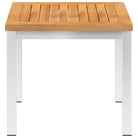 Tuintafel van massief acaciahout met roestvrij staal voor terras of zwembad - Tuintafels