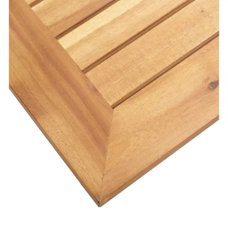Tuintafel van massief acaciahout met roestvrij staal voor terras of zwembad - Tuintafels