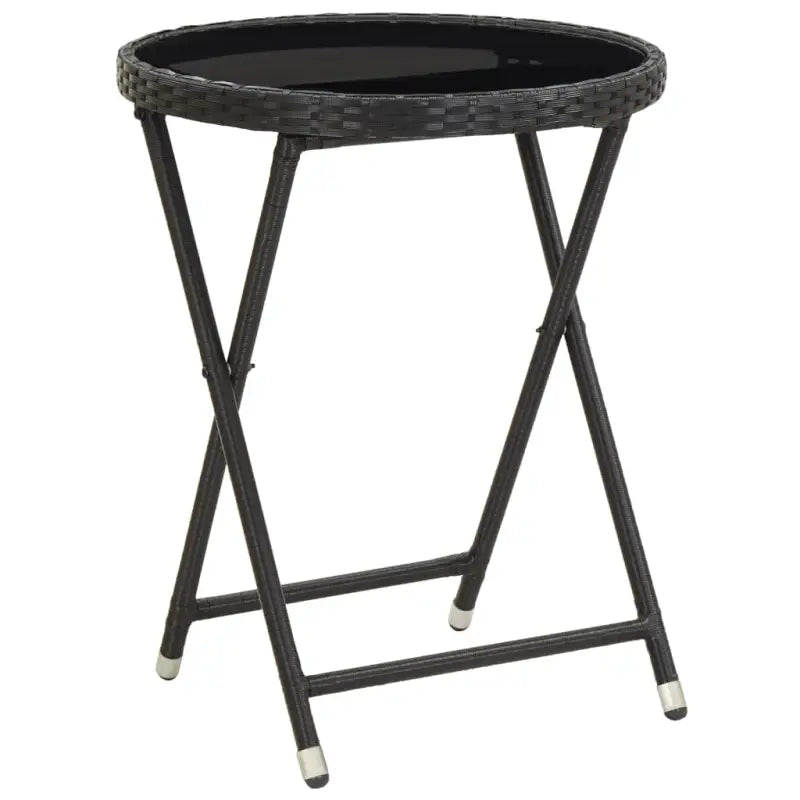 Tuintafel van massief acaciahout met stalen frame voor rustieke tuinplezier - Zwart / 1 / Glas - Tuintafels