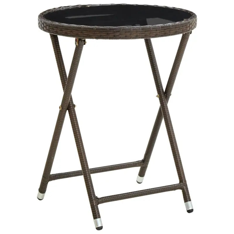 Tuintafel van massief acaciahout met stalen frame voor rustieke tuinplezier - Bruin / 1 / Glas - Tuintafels