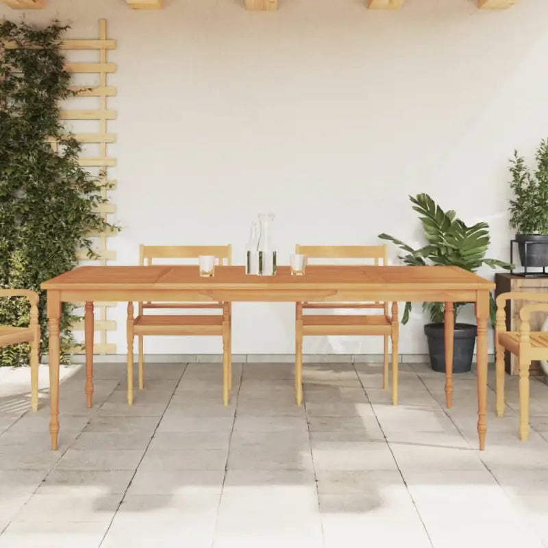 Tuintafel van massief teakhout met een fijn geschuurd afwerking - natuurlijk teak / 200 x 100 x 75 cm / 1 - Tuintafels
