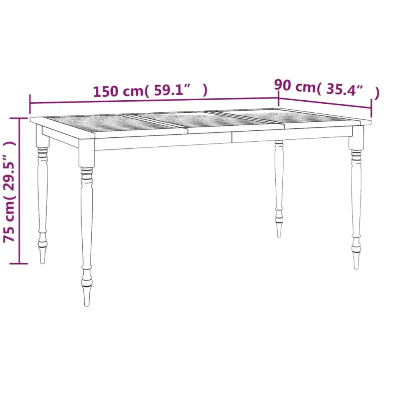 Tuintafel van massief teakhout met een fijn geschuurd afwerking - Tuintafels