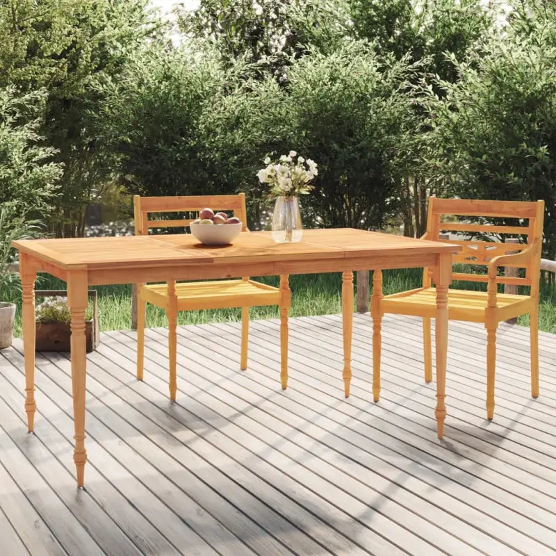Tuintafel van massief teakhout met een fijn geschuurd afwerking - natuurlijk teak / 150 x 90 x 75 cm / 1 - Tuintafels