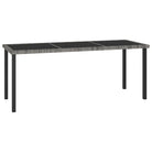 Tuintafel van PE-rattan en gepoedercoat staal met gehard glas - Grijs / 180 x 70 x 73 cm / 1 - Tuintafels