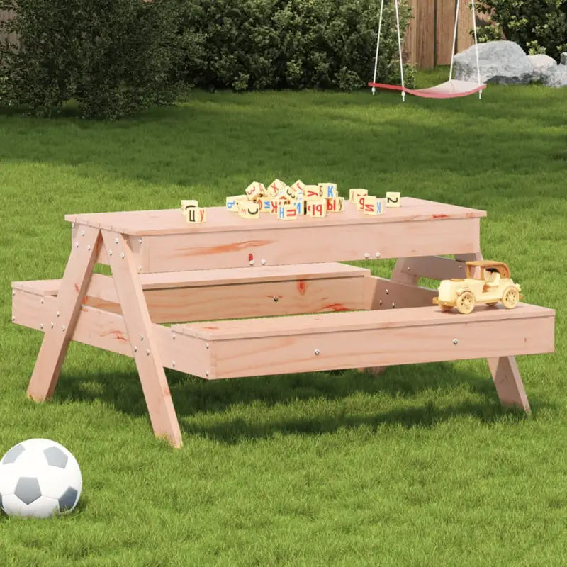 Tuintafel voor kinderen van massief grenenhout voor buitenplezier - Natuurlijk douglashout / 1 - Tuintafels