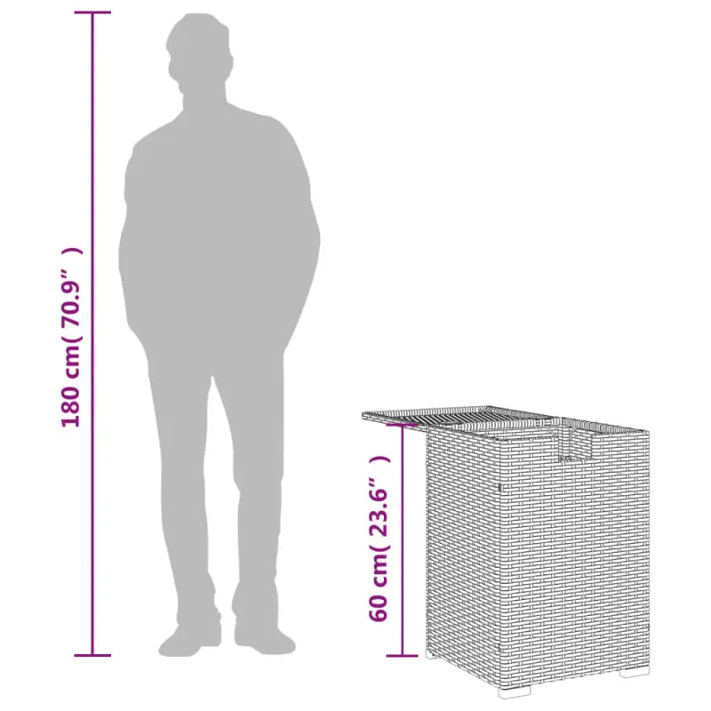 Tuintafels Afdekkast voor Propaangasflessen van Poly Rattan - Tuintafels