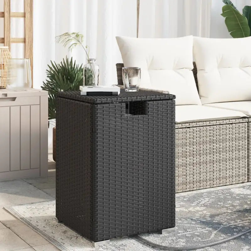 Tuintafels Afdekkast voor Propaangasflessen van Poly Rattan - Zwart / 1 - Tuintafels