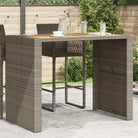 Tuintafels met houten blad en poly rattan voor buiten eenvoudiger schoonmaken - Grijs / 145 x 80 x 110 cm / 1