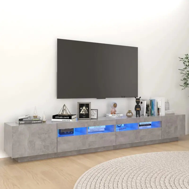 Tv-meubel Grijs Sonoma Eiken met RGB LED-verlichting en moderne charme - Betongrijs / 1 - Tv-meubels