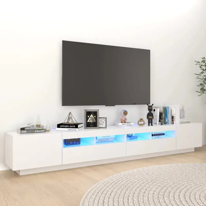 Tv-meubel Grijs Sonoma Eiken met RGB LED-verlichting en moderne charme - Wit / 1 - Tv-meubels