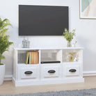 Tv-meubel in hoogglans wit van bewerkt hout voor een moderne uitstraling - Hoogglans wit / 1 - Tv-meubels