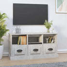 Tv-meubel in hoogglans wit van bewerkt hout voor een moderne uitstraling - Betongrijs / 1 - Tv-meubels