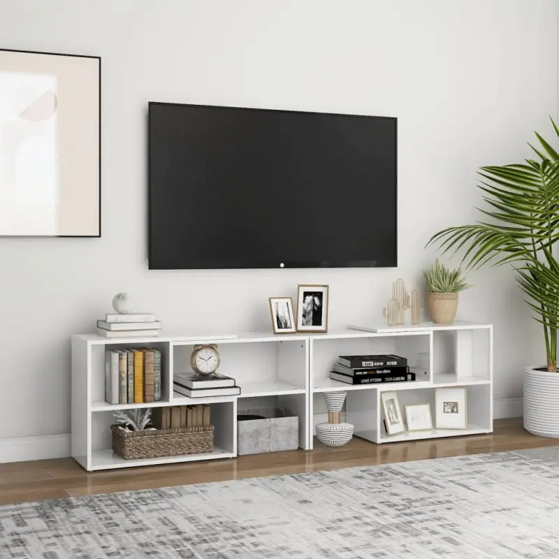 Tv-meubel in hoogglans wit van bewerkt hout voor een stijlvolle woonkamer - Hoogglans wit / 1 / 149 cm - Tv-meubels