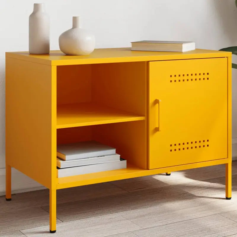 Tv-meubel in industriële stijl met robuust stalen ontwerp - Geel / 1 - Tv-meubels