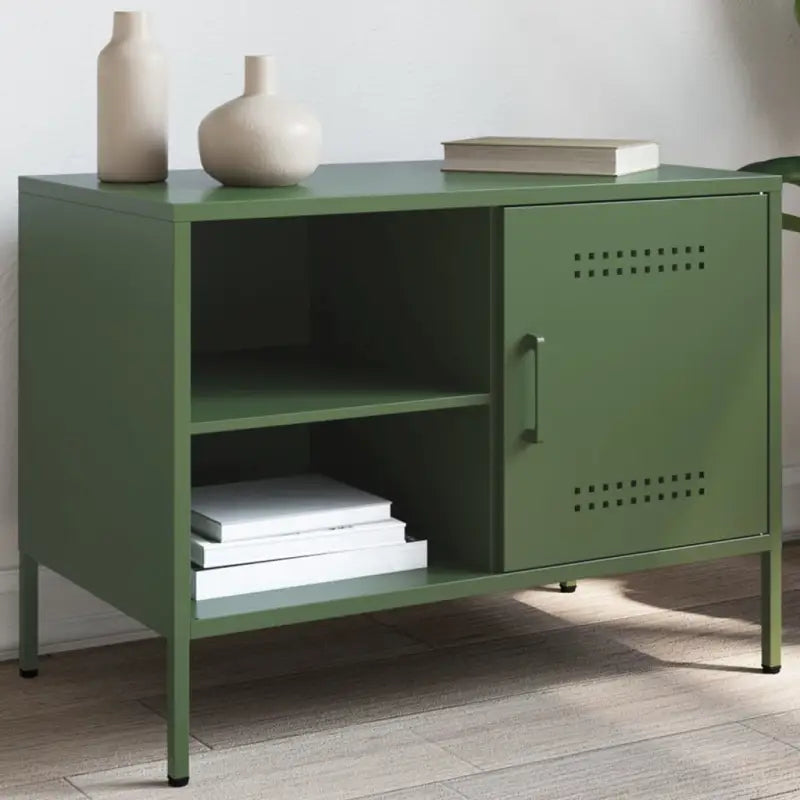Tv-meubel in industriële stijl met robuust stalen ontwerp - Groen / 1 - Tv-meubels