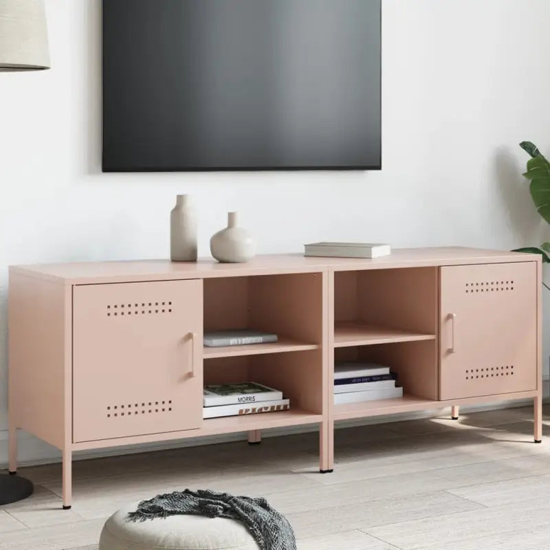 Tv-meubel in industriële stijl met robuust stalen ontwerp - Roze / 2 - Tv-meubels