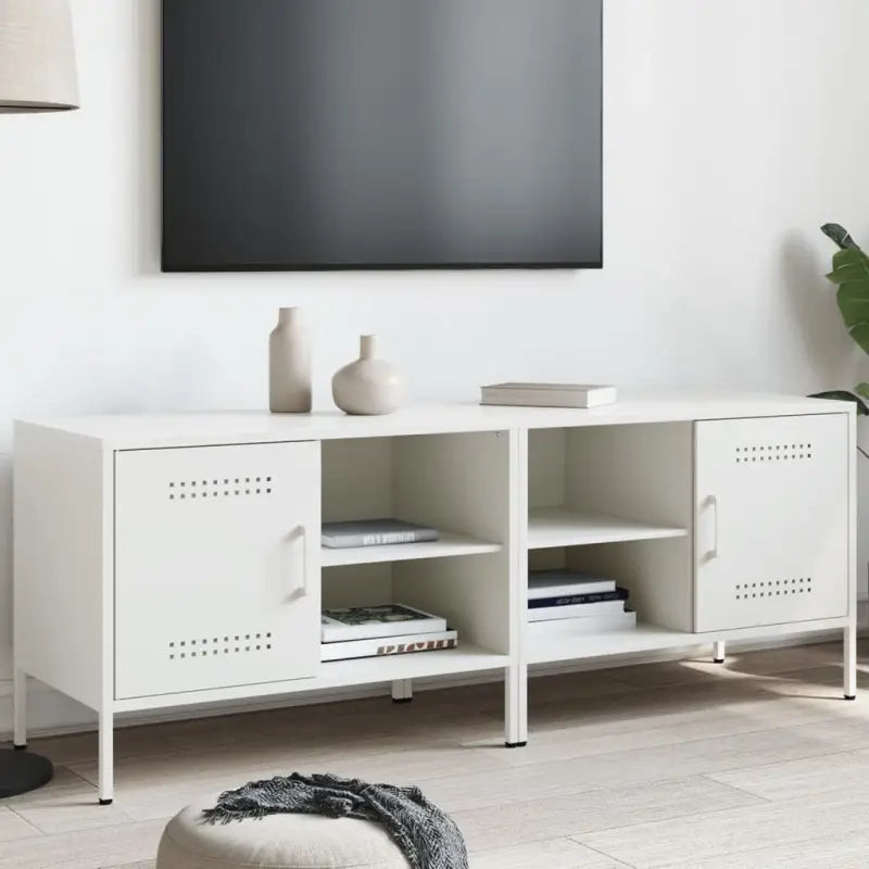 Tv-meubel in industriële stijl met robuust stalen ontwerp - Wit / 2 - Tv-meubels