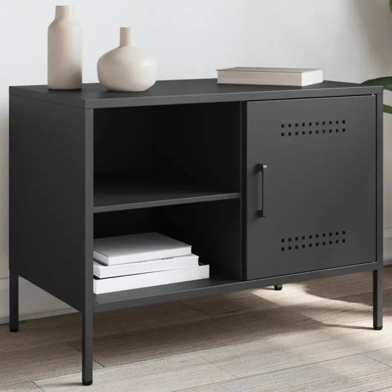 Tv-meubel in industriële stijl met robuust stalen ontwerp - Zwart / 1 - Tv-meubels